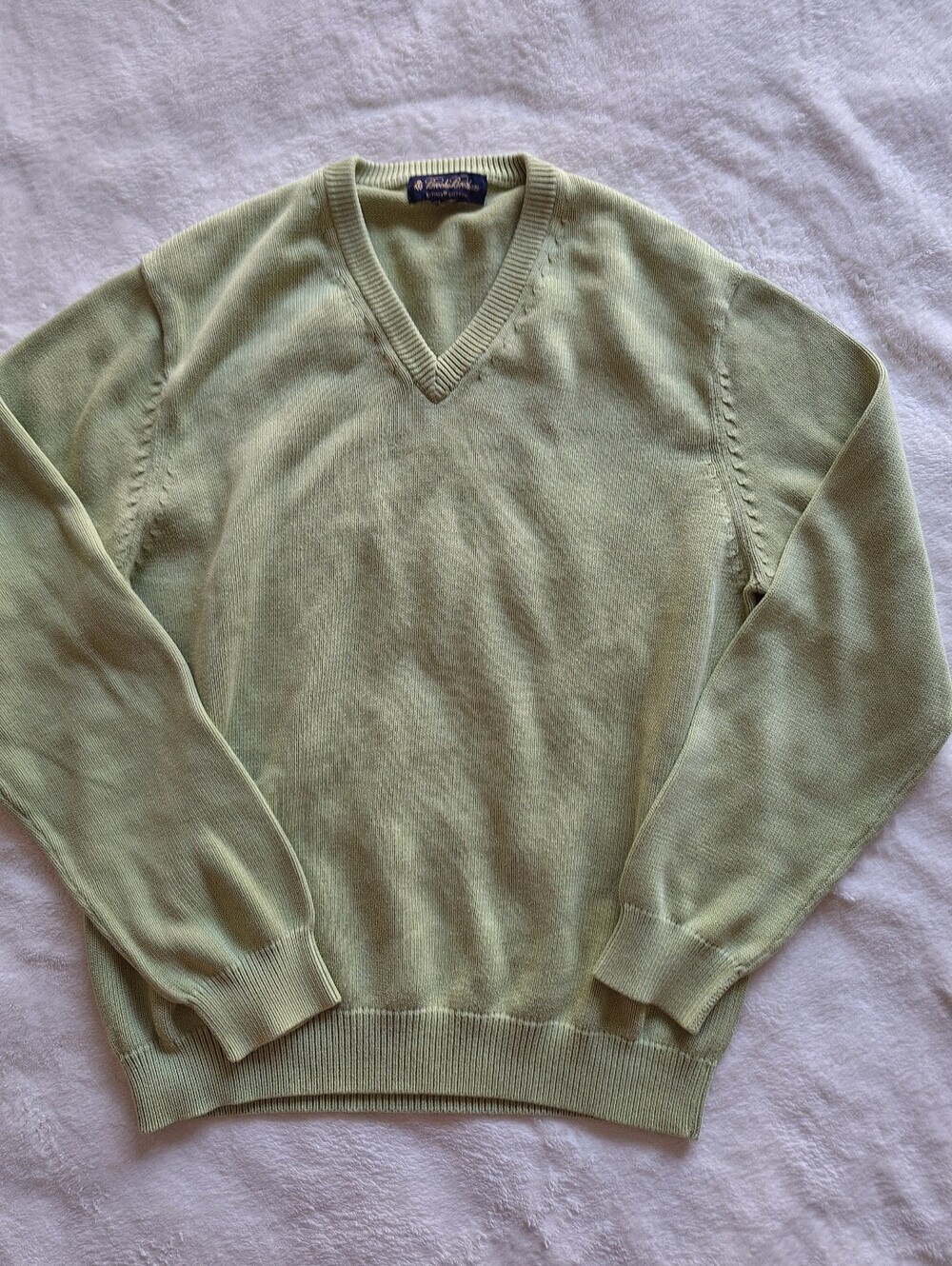 Brooks Brothers Supima Cotton V-Neck Sweater Sage Green Men’s Size M